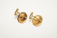 Image 7 of Victorian 14k Gold, Diamond Cuff Links - Old European Cut Diamonds - Hand Engraved