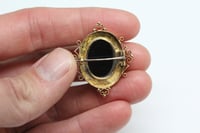 Image 6 of Antique 14k Yellow Gold, Hardstone Agate Cameo - Lovely Lady in Profile Cameo Brooch or Pin