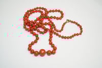 Image 6 of Vintage Red Coral Graduated Bead Necklace - 30" Total Length