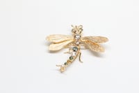 Image 6 of Mid-Century 14k, Fancy Diamonds Dragonfly Insect Brooch