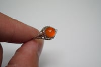 Image 5 of Art Deco 14k White Gold, Orange Moonstone Filigree Ring - Excellent Condition with Original Box