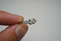 Image 5 of Antique, Dainty Platinum and Diamond Solitaire Ring - .25 Carat Center Diamond - Timeless, Classi...