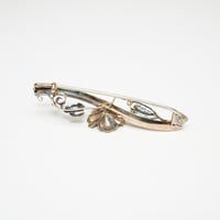 Image 4 of Antique 10k Rose and Yellow Gold Floral En Tremblant Brooch with Rose Cut Diamond Accent - Exquis...
