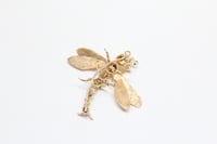 Image 7 of Mid-Century 14k, Fancy Diamonds Dragonfly Insect Brooch