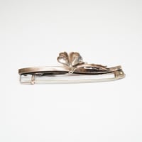 Image 5 of Antique 10k Rose and Yellow Gold Floral En Tremblant Brooch with Rose Cut Diamond Accent - Exquis...