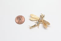 Image 9 of Mid-Century 14k, Fancy Diamonds Dragonfly Insect Brooch