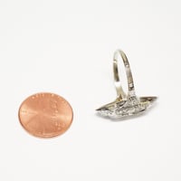 Image 6 of Edwardian Style 18k White Gold, Diamond Filigree Ring - ~.70ct Total Weight in Diamonds - Mid Cen...