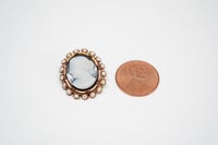 Image 10 of Early Victorian 18k Yellow Gold, Hardstone Agate Cameo - Lovely Lady in Profile Cameo Brooch or P...
