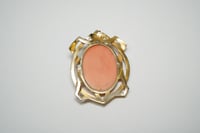 Image 6 of Art Nouveau 14k Gold, Carved Red Coral Cameo Brooch - Outstanding Carving and Superb Bezel - Depl...