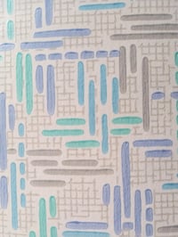 Image 2 of 1960s Vintage Melody Mills Wallpaper Rolls - 70s MCM Cool Blue Wypecleen Geometric - (Set of 3)
