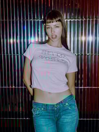 Image 2 of Hello World Baby Pink & Silver Sparkle Baby Tee 🩷🩶