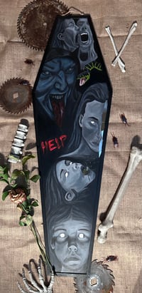 13.5”x42.5” Coffin “Silent Screams”