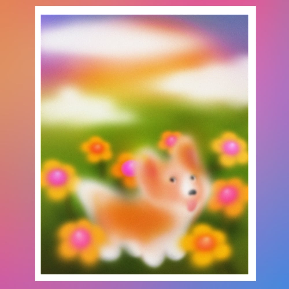 Image of Cute Corgi Print