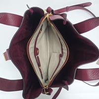 Image 5 of Radley London Sloane Street Medium Zip-Top Leather Grab Bag - Cranberry