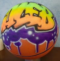 Image of Airbrushed Basketball, Block Graffiti in Bubble Cloud