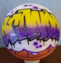 Image of Airbrushed Basketball, Block Graffiti in Bubble Cloud