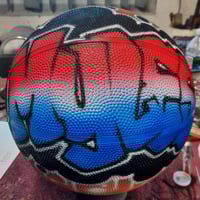 Image of Airbrushed Basketball, Block Graffiti in Bubble Cloud