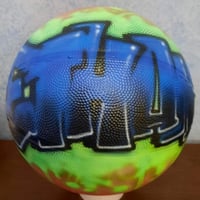 Image of Airbrush Basketball, Block Graffiti