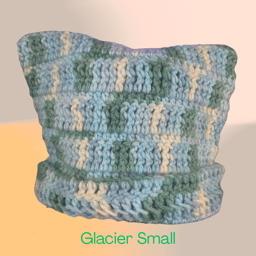Image of New: Mini Variegated Cat Ear Beanies, Toddler-Child Sizes, Glacier