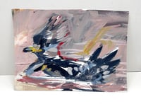 Image 2 of Swimming female hooded merganser study on paper