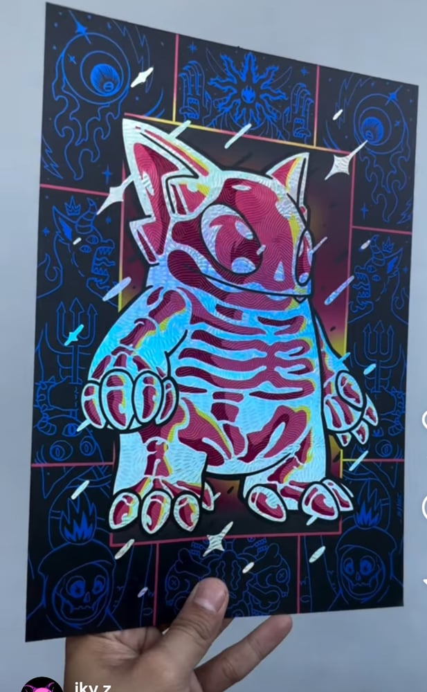Image of Hollobone Oddy Red Fluor Artprint