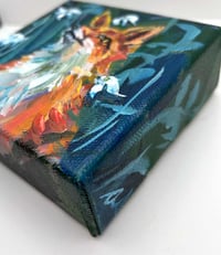 Image 2 of Moonflower – small 4x4" fox painting