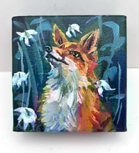 Image 4 of Moonflower – small 4x4" fox painting
