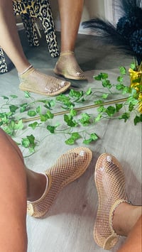 Image 2 of Fishnet Sandals—Nude