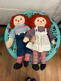 Image 4 of Vintage 80s Handmade Raggedy Ann & Andy Doll Set