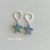 aquatic glass starfish huggie hoop earrings