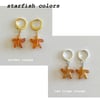 aquatic glass starfish huggie hoop earrings
