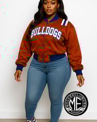 BULLDOGS CROPPED SATIN JACKET 