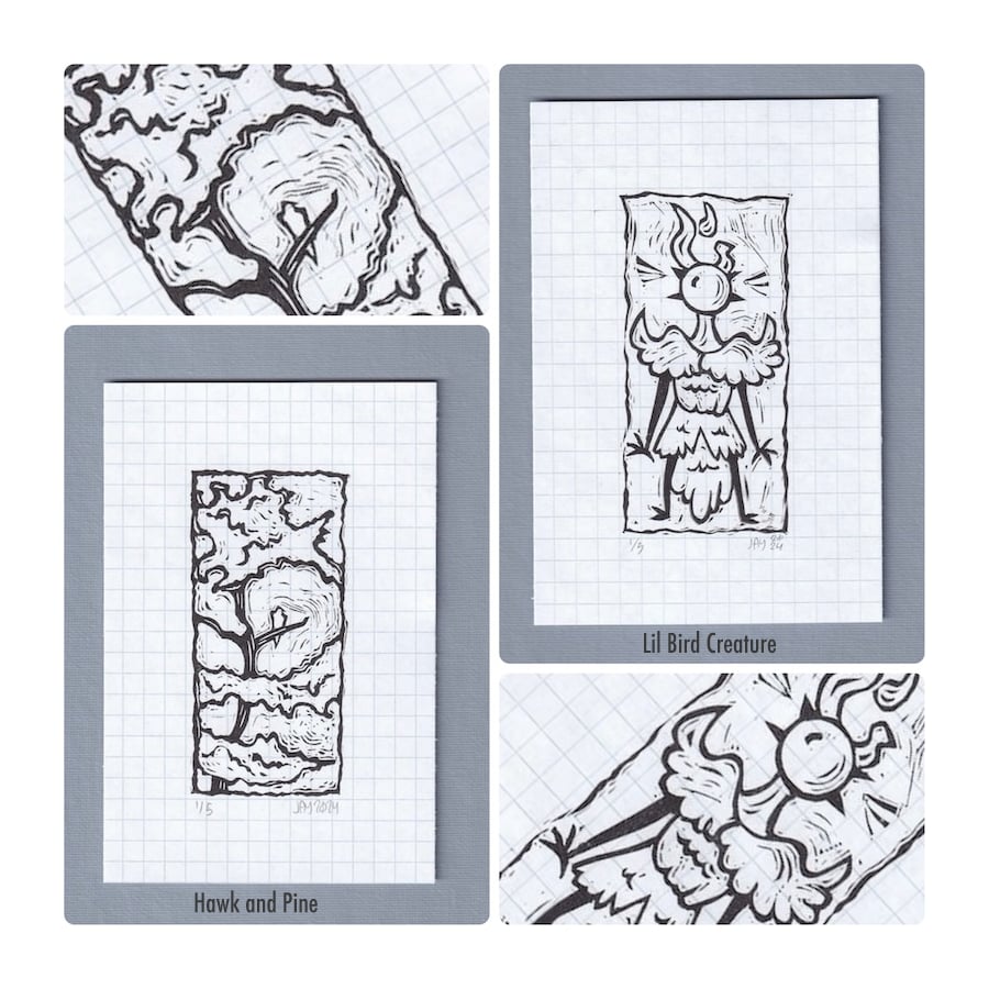 Image of 4" x 6" Graph Paper Linocut Editions