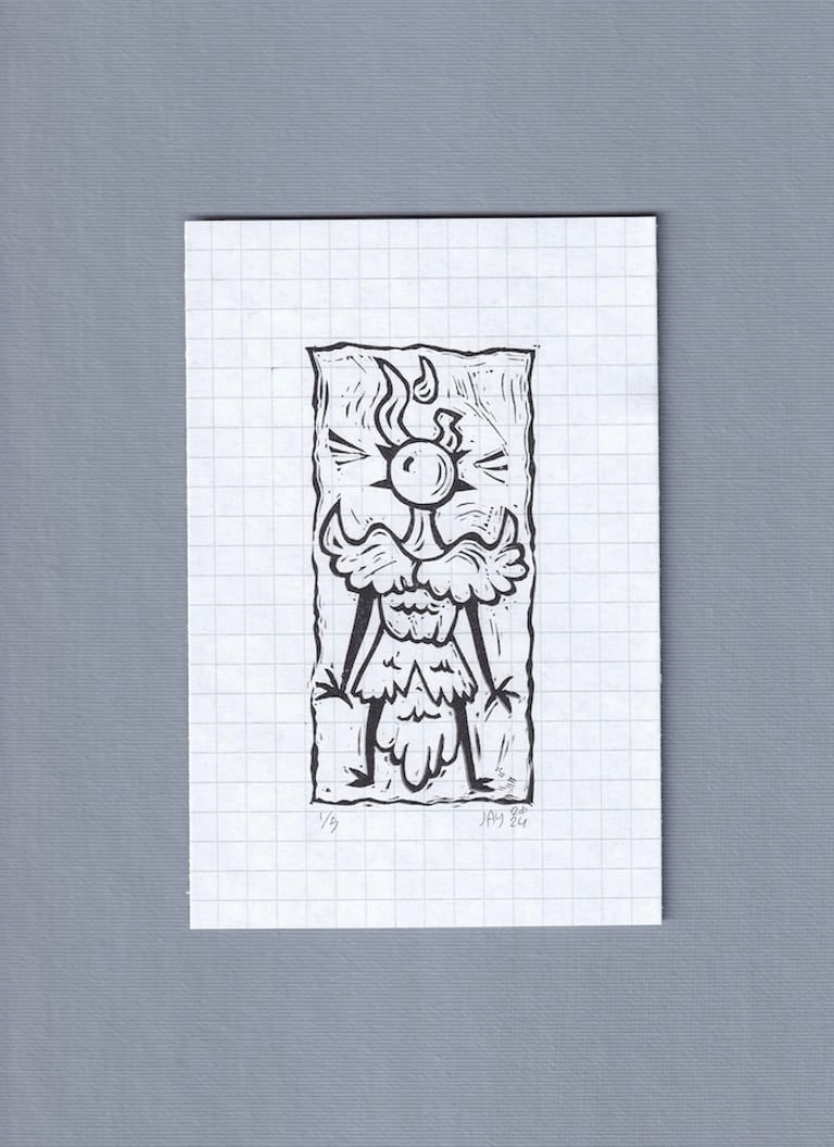 Image of 4" x 6" Graph Paper Linocut Editions