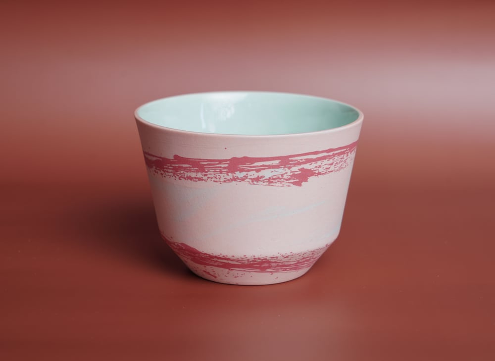 Image of Mjøsen kopp rosa og rød