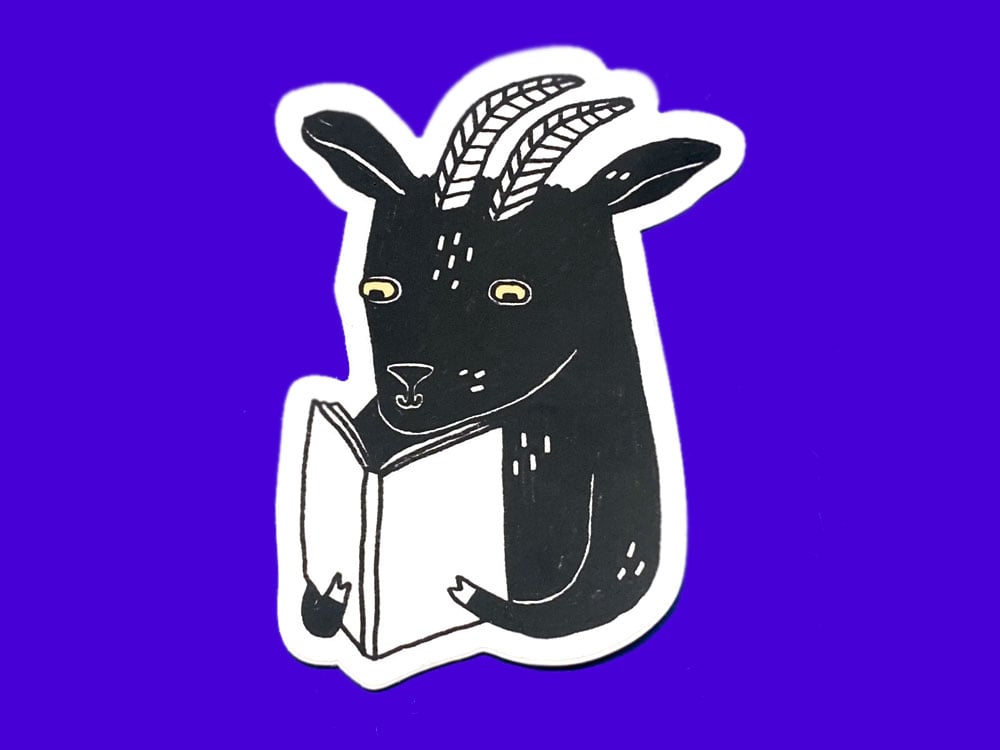 Image of STICKER Reading Goat