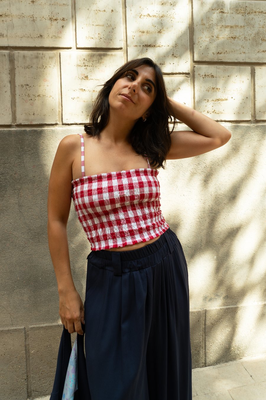 Image of TOP I’M HAPPY VICHY BIANCO E ROSSO