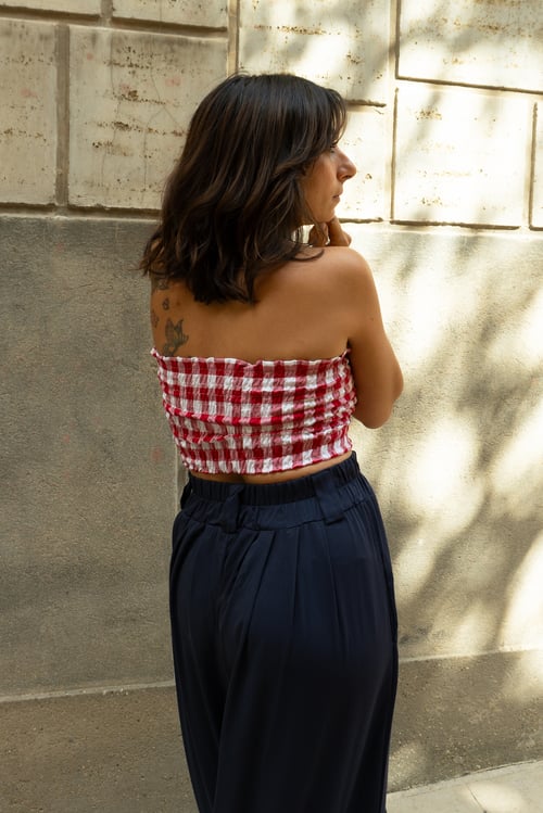 Image of TOP I’M HAPPY VICHY BIANCO E ROSSO
