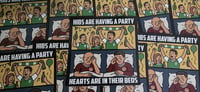Image 2 of Pack of 25 6x6cm Hibernian, Hibs are having a party Football/Ultras Stickers.