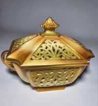 Image 2 of Royal Worcester rectangular shaped reticulated pot pourri and cover #2