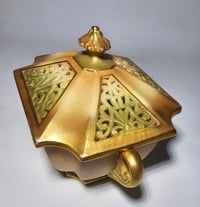 Image 5 of Royal Worcester rectangular shaped reticulated pot pourri and cover #2