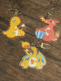 Image 2 of Gen 1 Starter Pokemon and Snack Keychains