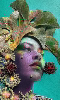 Image 1 of L'INCORONATA - The Crowned -  Surreal botanical female portrait