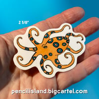 Image 2 of Blue Ringed Octopus Sticker - Two Sizes
