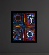 Image 2 of 'Complexities of Existence' - Abstract Expressionist Acrylic on Canvas Panel, 8x10 Framed