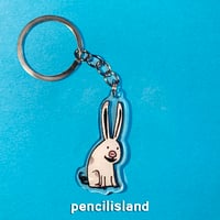 Image 1 of Bunny Pig Keychain - 2" x 1.5" Double Sided (Same Image)