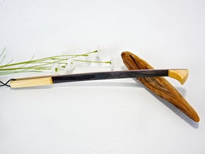 Image of Handmade Wooden Mini Back Scratcher Spectraply Wood Pink Lady accented with Cherry and Ash