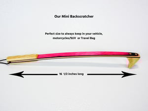 Image of Handmade Wooden Mini Back Scratcher Spectraply Wood Pink Lady accented with Cherry and Ash