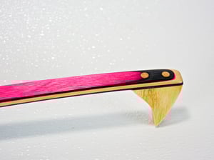 Image of Handmade Wooden Mini Back Scratcher Spectraply Wood Pink Lady accented with Cherry and Ash