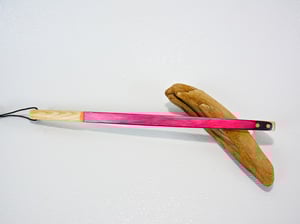 Image of Handmade Wooden Mini Back Scratcher Spectraply Wood Pink Lady accented with Cherry and Ash